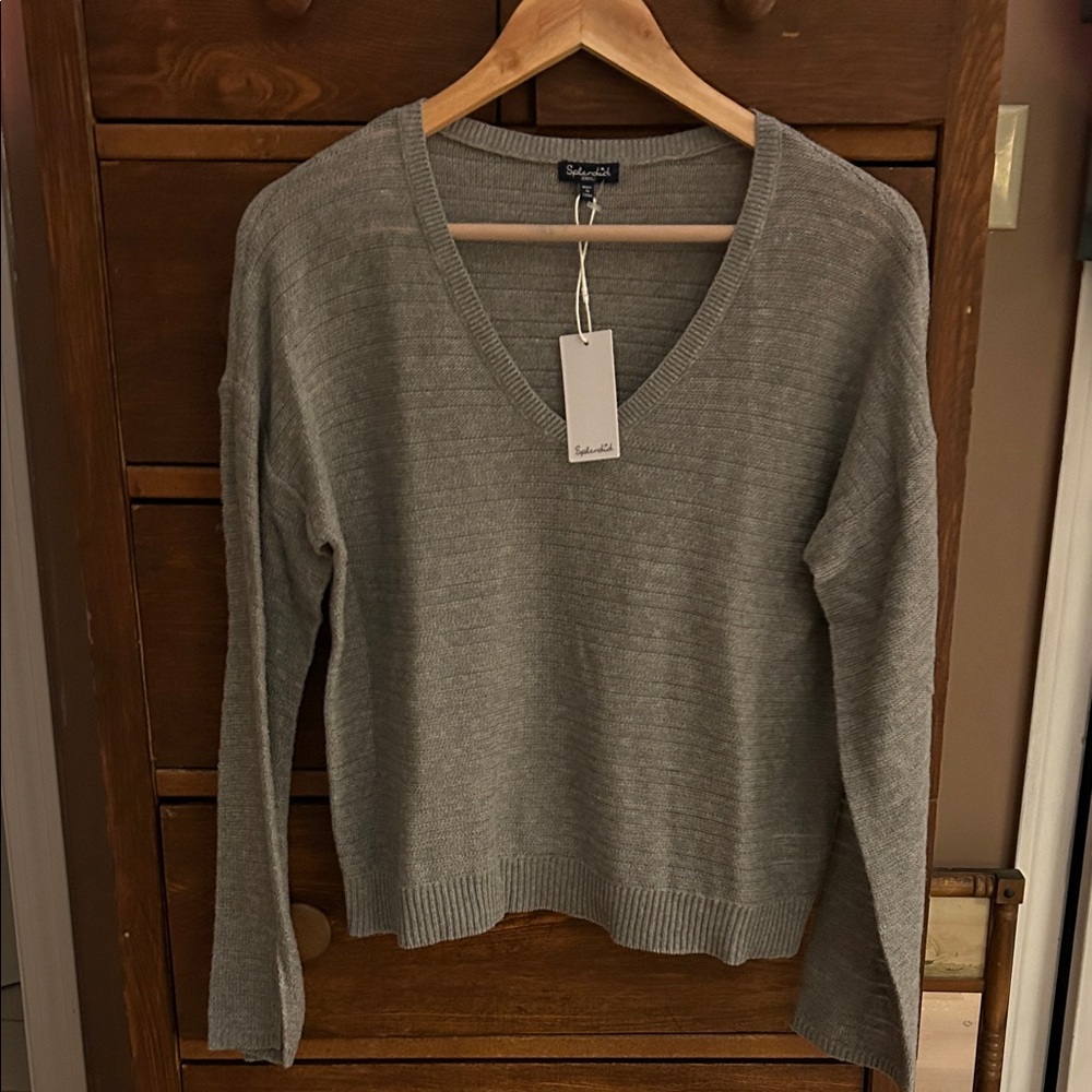 Splendid Light Gray V-Neck Sweater